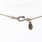 Collier chaîne bronze pendentif Agate blanche