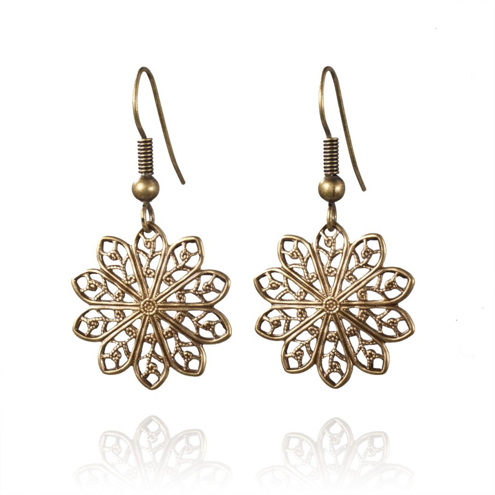 Boucles d'oreilles Soleil soleil filigrane bronze Boucles d'oreilles Soleil soleil filigrane bronze
