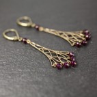Boucles d'oreilles ajourées et pierres fines - dormeuses