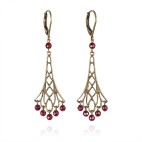 Boucles d'oreilles ajourées et pierres fines - dormeuses