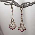filigree earrings with gemstone beads