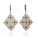 Antique brass filigree earrings - Victoire