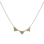 Collier chaîne bronze et triangles en cotte de maille