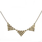 Collier chaîne bronze et triangles en cotte de maille