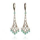 filigree earrings with gemstone beads