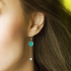 Boucles d'oreilles rondes émail et pierres fines - picadilly