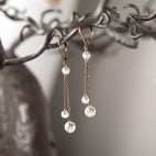 boucles d'oreilles pendantes bornze et cristal de roche