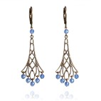 Boucles d'oreilles ajourées et pierres fines - dormeuses