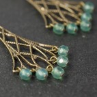 Boucles d'oreilles ajourées et pierres fines - dormeuses