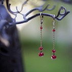 dormeuses perles rouge et bronze