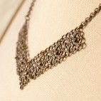 Victoire - antique brass necklace, V shape