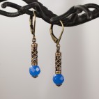 drop earrings with semi precious stones and leverback closure