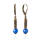 Triangle earrings with semi precious stones
