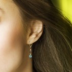 drop earrings with semi precious stones and leverback closure
