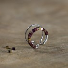 cartilage hoop ear cuff with tiny purple and copper hematite beads- Spark