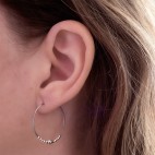 Pure titanium earrings for sensitive ears - Thin beaded hoops