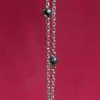 Dainty steel necklace with hematite beads