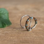 Bague d'oreille en Titane, perles d'hématites vertes et cuivre