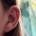 Bague d'oreille en Titane pur, perle de culture rose