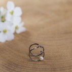 Bague d'oreille en Titane pur, perle de culture blanche