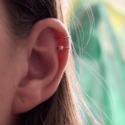 Bague d'oreille en Titane pur, perle de culture blanche