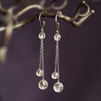 Pure titanium drop earrings with rock crystal beads - for sensitive ears