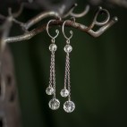 Pure titanium drop earrings with rock crystal beads - for sensitive ears