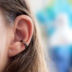 Two stackable conch hoops - earrings for non pierced ear