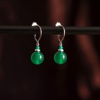 Boucles d'oreilles en titane et perles d'agate verte