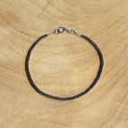 Bracelet fin acier et perles d'hématites.
